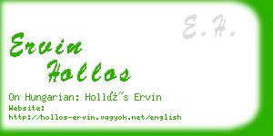 ervin hollos business card